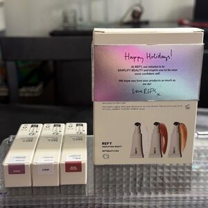 Refy Mini Lip Gloss Trio in Shades Clear, Rosewood and Topaz